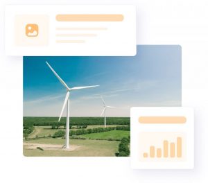 Wind farm with charts